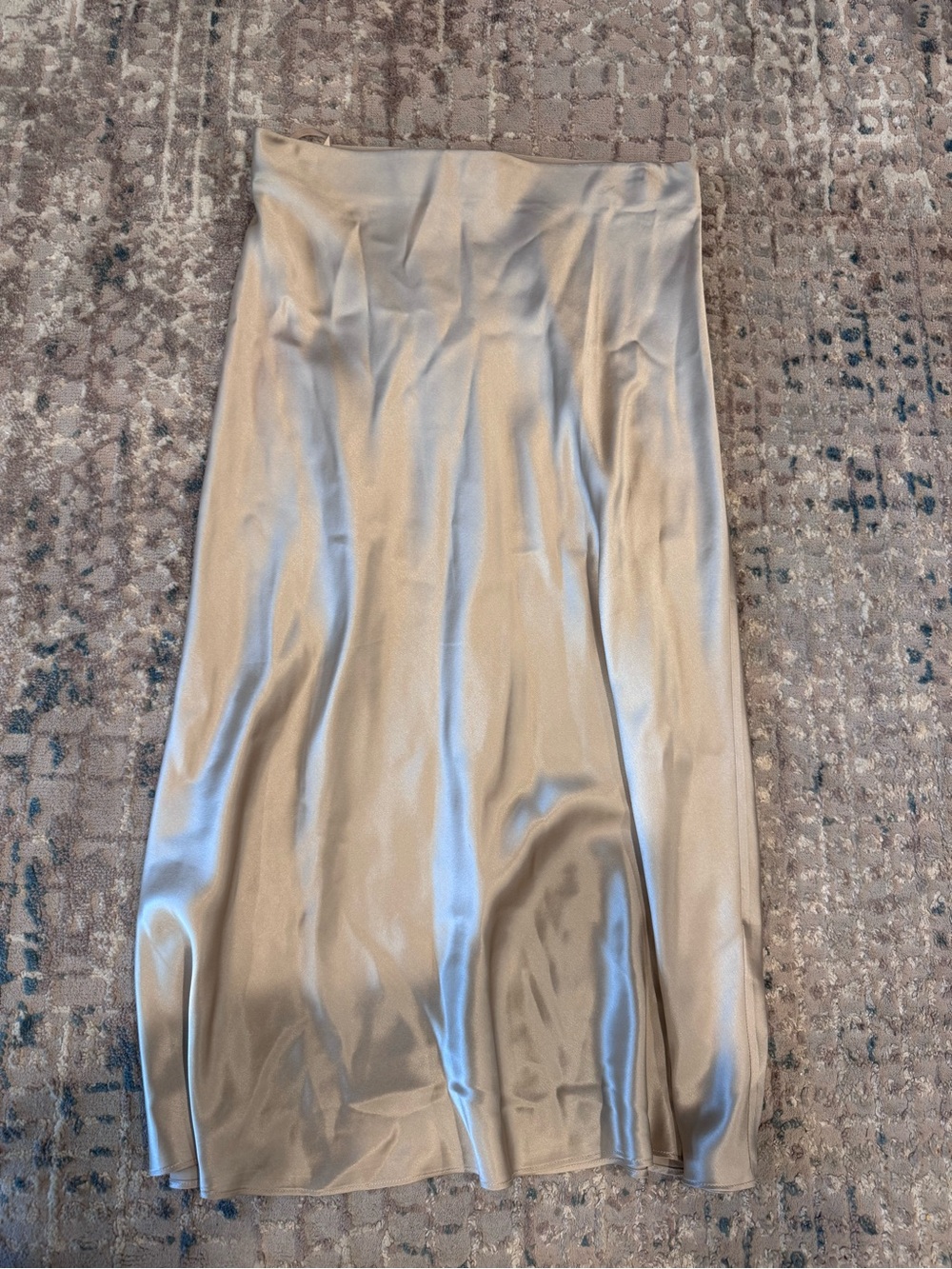 Quince Satin Maxi Skirt in Champagne Gold Tone